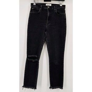 Reformation Womens Skinny Jeans Black Denim Stretch High Rise Pockets Z…